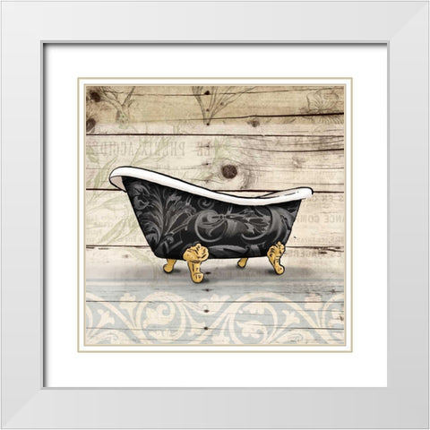 Bath White Modern Wood Framed Art Print with Double Matting by Grey, Jace