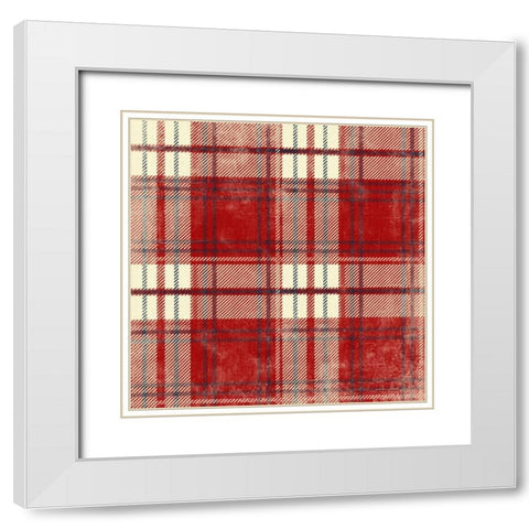 Plaid RCB White Modern Wood Framed Art Print with Double Matting by Grey, Jace