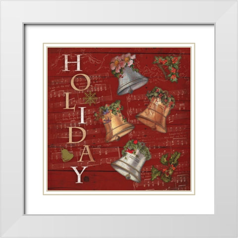 Holiday White Modern Wood Framed Art Print with Double Matting by Grey, Jace