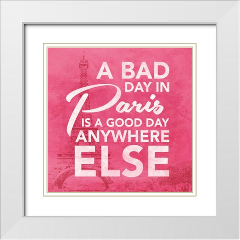 Paris Bad White Modern Wood Framed Art Print with Double Matting by Grey, Jace