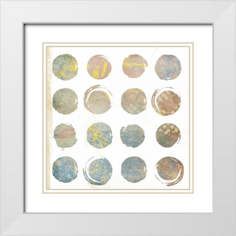 Circle Abstract 1 White Modern Wood Framed Art Print with Double Matting by Grey, Jace