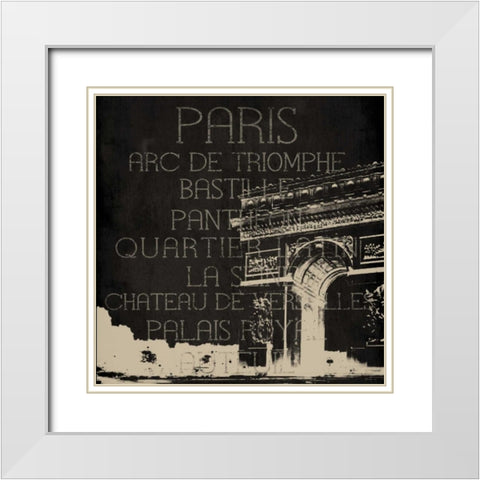 Paris type 2 White Modern Wood Framed Art Print with Double Matting by Grey, Jace