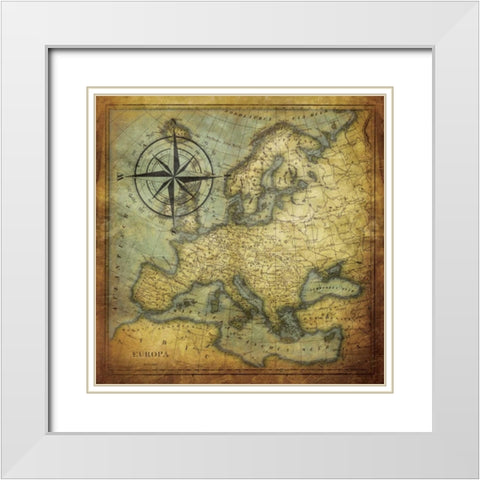 Europa White Modern Wood Framed Art Print with Double Matting by Grey, Jace