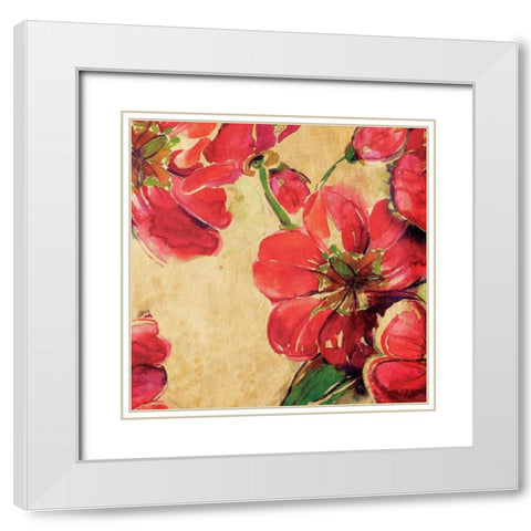Tropical Floral White Modern Wood Framed Art Print with Double Matting by Grey, Jace