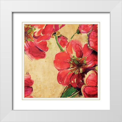 Tropical Floral White Modern Wood Framed Art Print with Double Matting by Grey, Jace