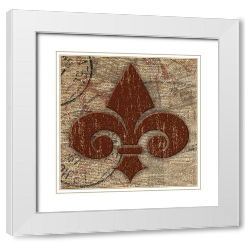 Patch1 White Modern Wood Framed Art Print with Double Matting by Grey, Jace