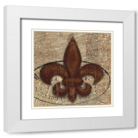 Patch 5 White Modern Wood Framed Art Print with Double Matting by Grey, Jace