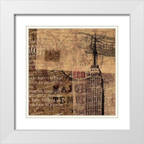 Patch 6 White Modern Wood Framed Art Print with Double Matting by Grey, Jace