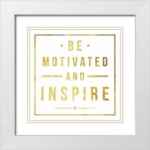 Motivate White Modern Wood Framed Art Print with Double Matting by Grey, Jace