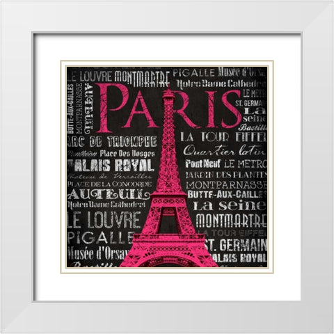 Paris Type White Modern Wood Framed Art Print with Double Matting by Grey, Jace