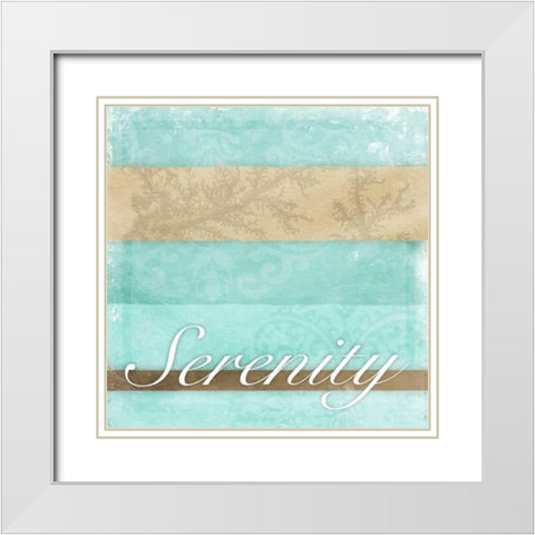 Serenity White Modern Wood Framed Art Print with Double Matting by Grey, Jace