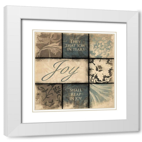 Joy White Modern Wood Framed Art Print with Double Matting by Grey, Jace