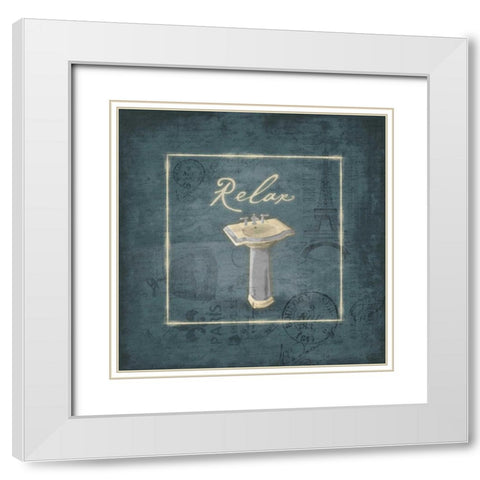 Relax White Modern Wood Framed Art Print with Double Matting by Grey, Jace
