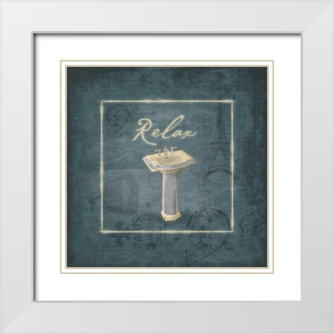 Relax White Modern Wood Framed Art Print with Double Matting by Grey, Jace