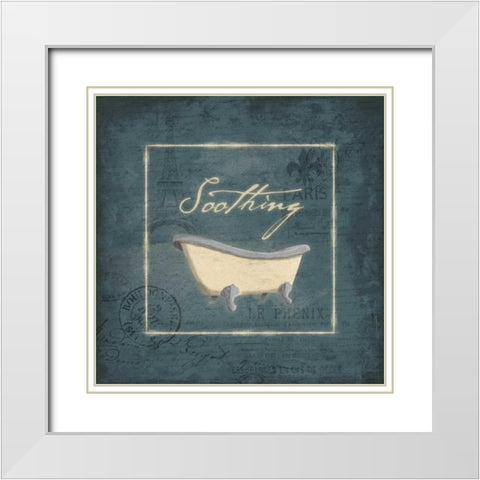 Soothing White Modern Wood Framed Art Print with Double Matting by Grey, Jace