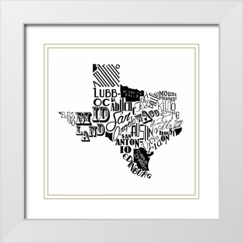 Texas White Modern Wood Framed Art Print with Double Matting by Grey, Jace