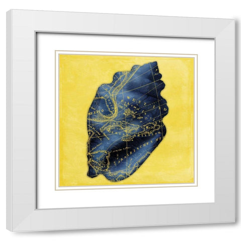 Map Shell Y Indigo White Modern Wood Framed Art Print with Double Matting by Grey, Jace