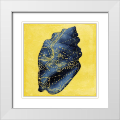 Map Shell Y Indigo White Modern Wood Framed Art Print with Double Matting by Grey, Jace