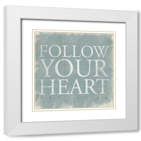 Follow 2 White Modern Wood Framed Art Print with Double Matting by Grey, Jace