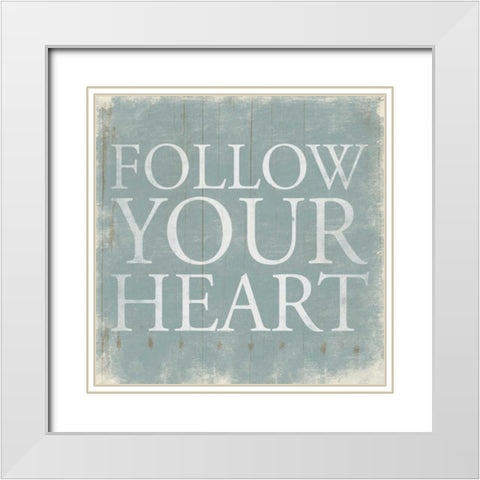 Follow 2 White Modern Wood Framed Art Print with Double Matting by Grey, Jace