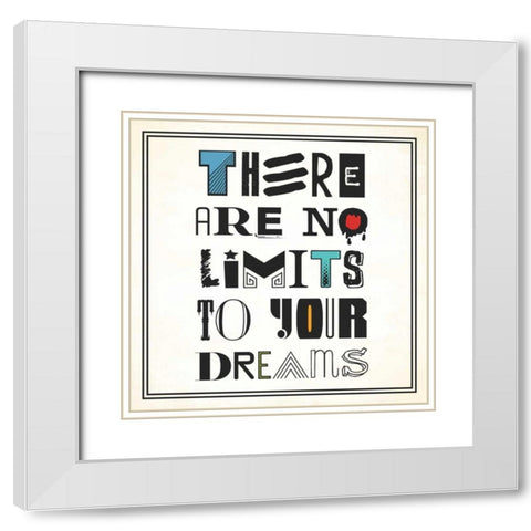 No limits White Modern Wood Framed Art Print with Double Matting by Grey, Jace
