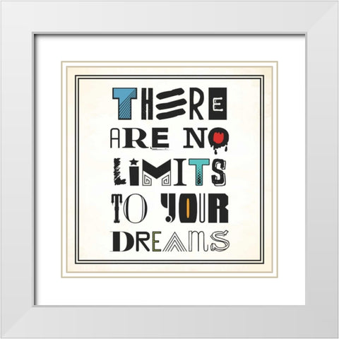 No limits White Modern Wood Framed Art Print with Double Matting by Grey, Jace
