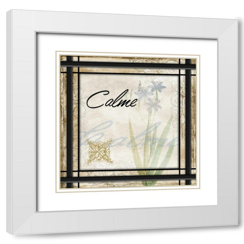 Calme White Modern Wood Framed Art Print with Double Matting by Grey, Jace