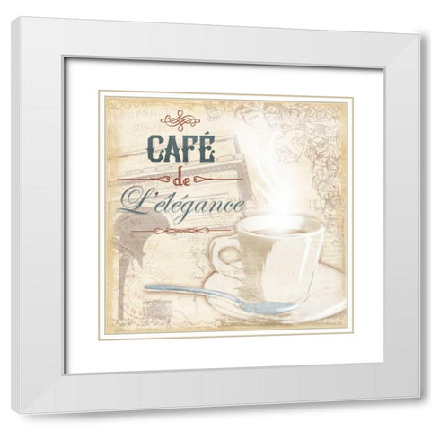 Cafe Lelegance White Modern Wood Framed Art Print with Double Matting by Grey, Jace