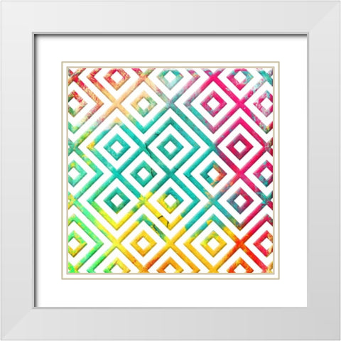 Bright Cosmic pattern White Modern Wood Framed Art Print with Double Matting by Grey, Jace