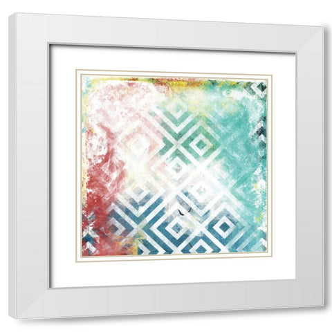Happy Cosmic pattern White Modern Wood Framed Art Print with Double Matting by Grey, Jace