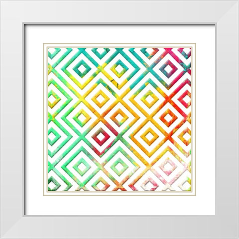 Bright Cosmic pattern mate White Modern Wood Framed Art Print with Double Matting by Grey, Jace
