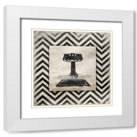 Black White Geo Sink White Modern Wood Framed Art Print with Double Matting by Grey, Jace