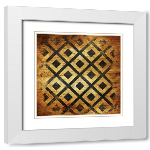 BlackGold Geo 2 White Modern Wood Framed Art Print with Double Matting by Grey, Jace