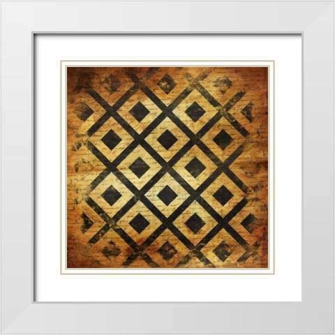 BlackGold Geo 2 White Modern Wood Framed Art Print with Double Matting by Grey, Jace