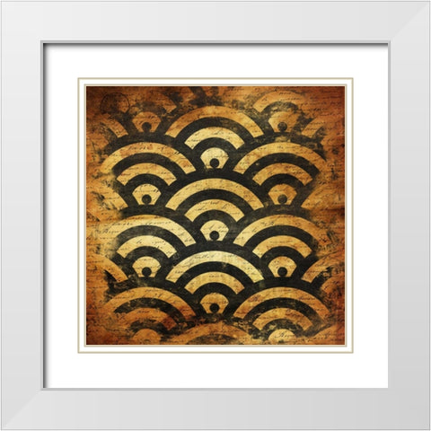 BlackGold Geo 4 White Modern Wood Framed Art Print with Double Matting by Grey, Jace