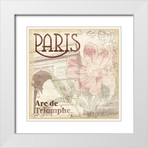 Paris Arc White Modern Wood Framed Art Print with Double Matting by Grey, Jace
