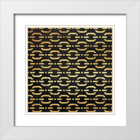 Chain links White Modern Wood Framed Art Print with Double Matting by Grey, Jace