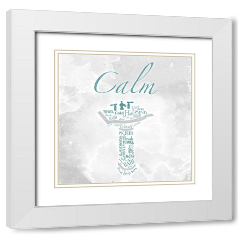 Calm Type Sink White Modern Wood Framed Art Print with Double Matting by Grey, Jace