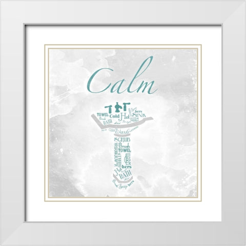 Calm Type Sink White Modern Wood Framed Art Print with Double Matting by Grey, Jace