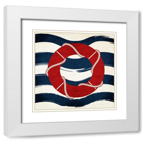 Lifesaver Waves White Modern Wood Framed Art Print with Double Matting by Grey, Jace