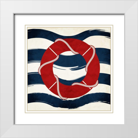 Lifesaver Waves White Modern Wood Framed Art Print with Double Matting by Grey, Jace