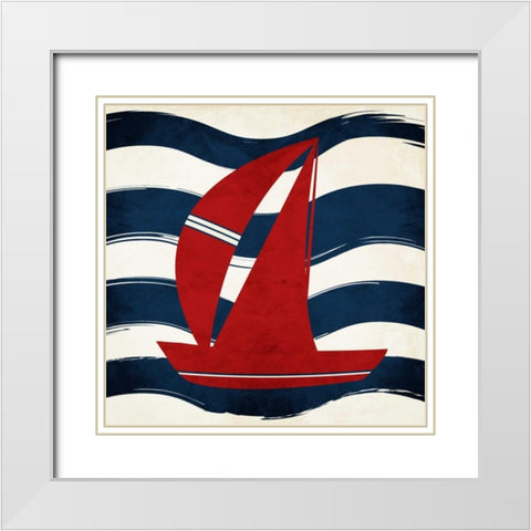 Boat Waves White Modern Wood Framed Art Print with Double Matting by Grey, Jace