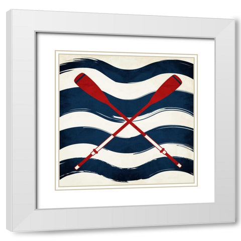 Oar Waves White Modern Wood Framed Art Print with Double Matting by Grey, Jace