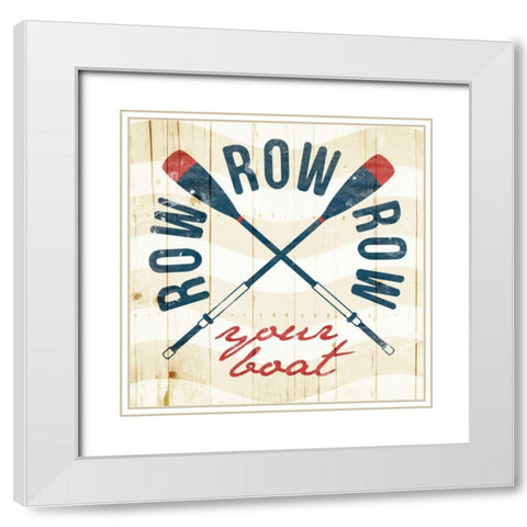 Row Your Boat White Modern Wood Framed Art Print with Double Matting by Grey, Jace