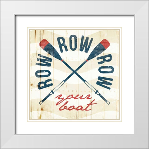 Row Your Boat White Modern Wood Framed Art Print with Double Matting by Grey, Jace