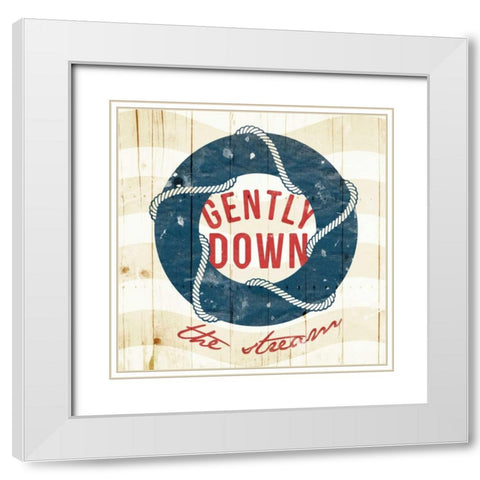 Gently Down The Stream White Modern Wood Framed Art Print with Double Matting by Grey, Jace