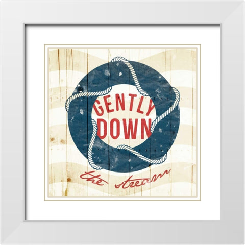 Gently Down The Stream White Modern Wood Framed Art Print with Double Matting by Grey, Jace
