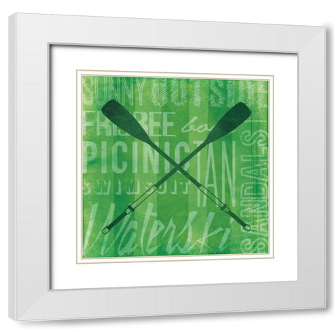 Summer Bright Oars White Modern Wood Framed Art Print with Double Matting by Grey, Jace