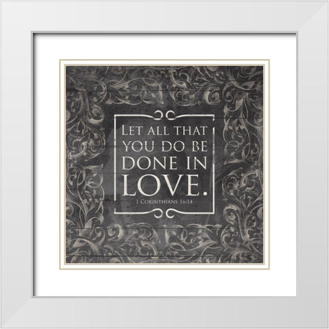 Done In Love Neutral White Modern Wood Framed Art Print with Double Matting by Grey, Jace