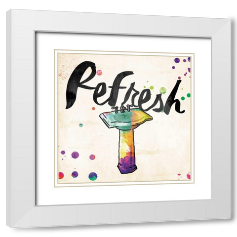 Refresh Colorful Sink White Modern Wood Framed Art Print with Double Matting by Grey, Jace
